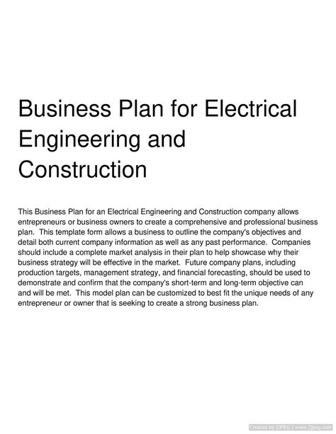Electronic Engineering Business Plan